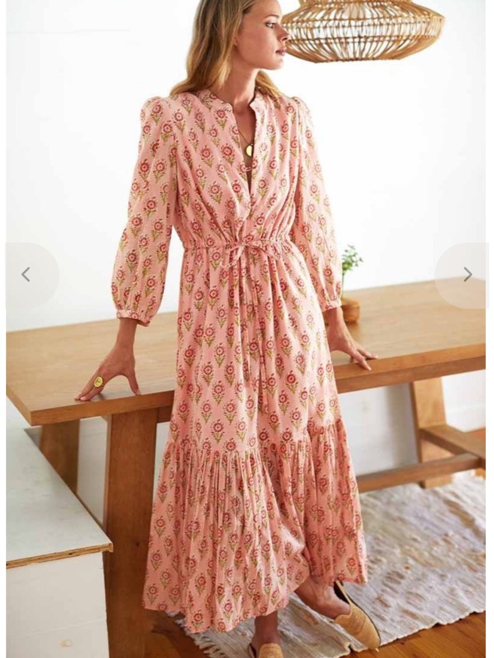 EMERSON FRY India Collection Frances Maxi Dress in Monday Flowers Print Size XS